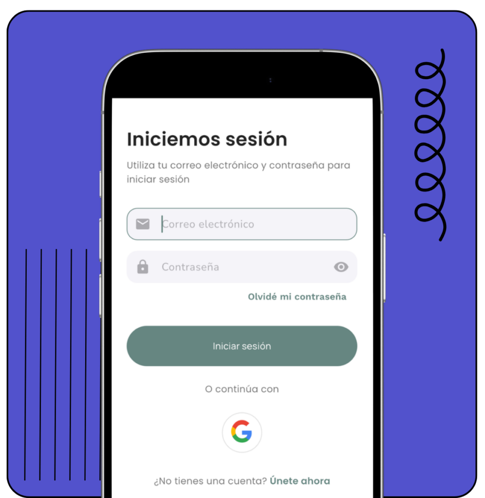 Pantalla de inicio de sesión de la app que conecta clientes y profesionales